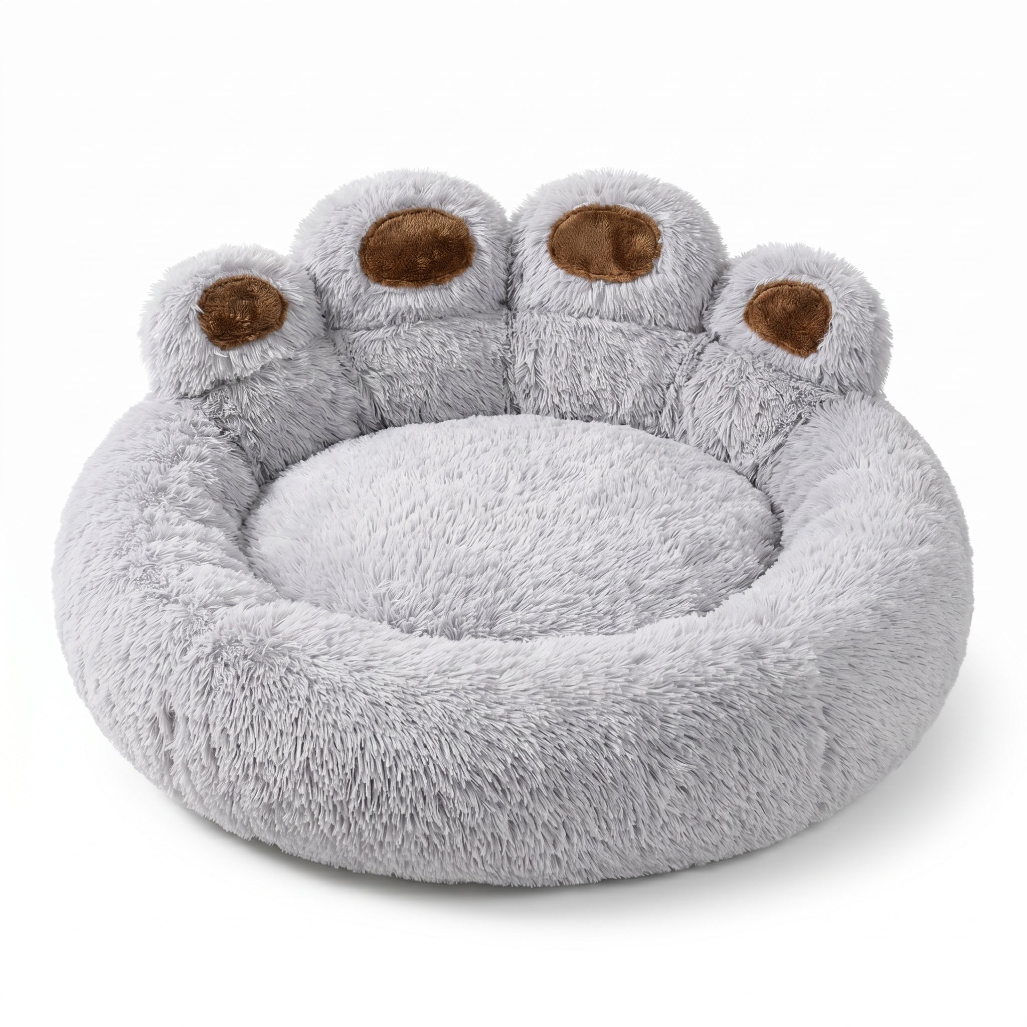 PawCloud-Paw-Shaped Dog Bed — Ultra-Plush Calming Sofa Bed with Cushioned Back Support