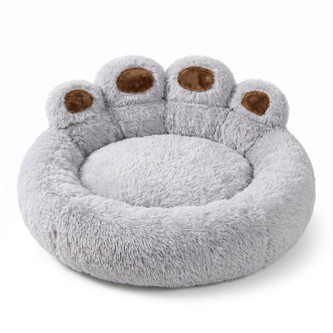 PawCloud-Paw-Shaped Dog Bed — Ultra-Plush Calming Sofa Bed with Cushioned Back Support