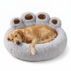 PawCloud-Paw-Shaped Dog Bed — Ultra-Plush Calming Sofa Bed with Cushioned Back Support