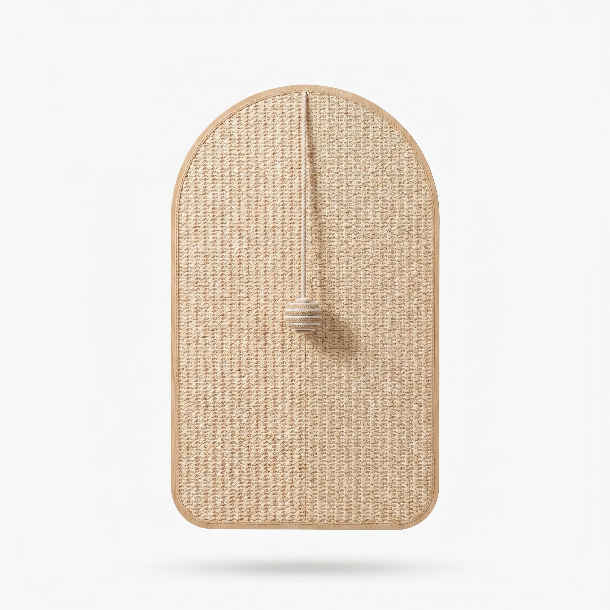 ScratchArch — Wall-Mounted Sisal Cat Scratcher — Natural Rope Scratch Pad with Interactive Toy Ball