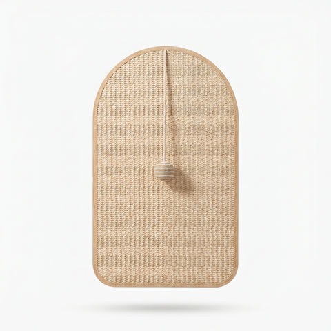 ScratchArch — Wall-Mounted Sisal Cat Scratcher — Natural Rope Scratch Pad with Interactive Toy Ball