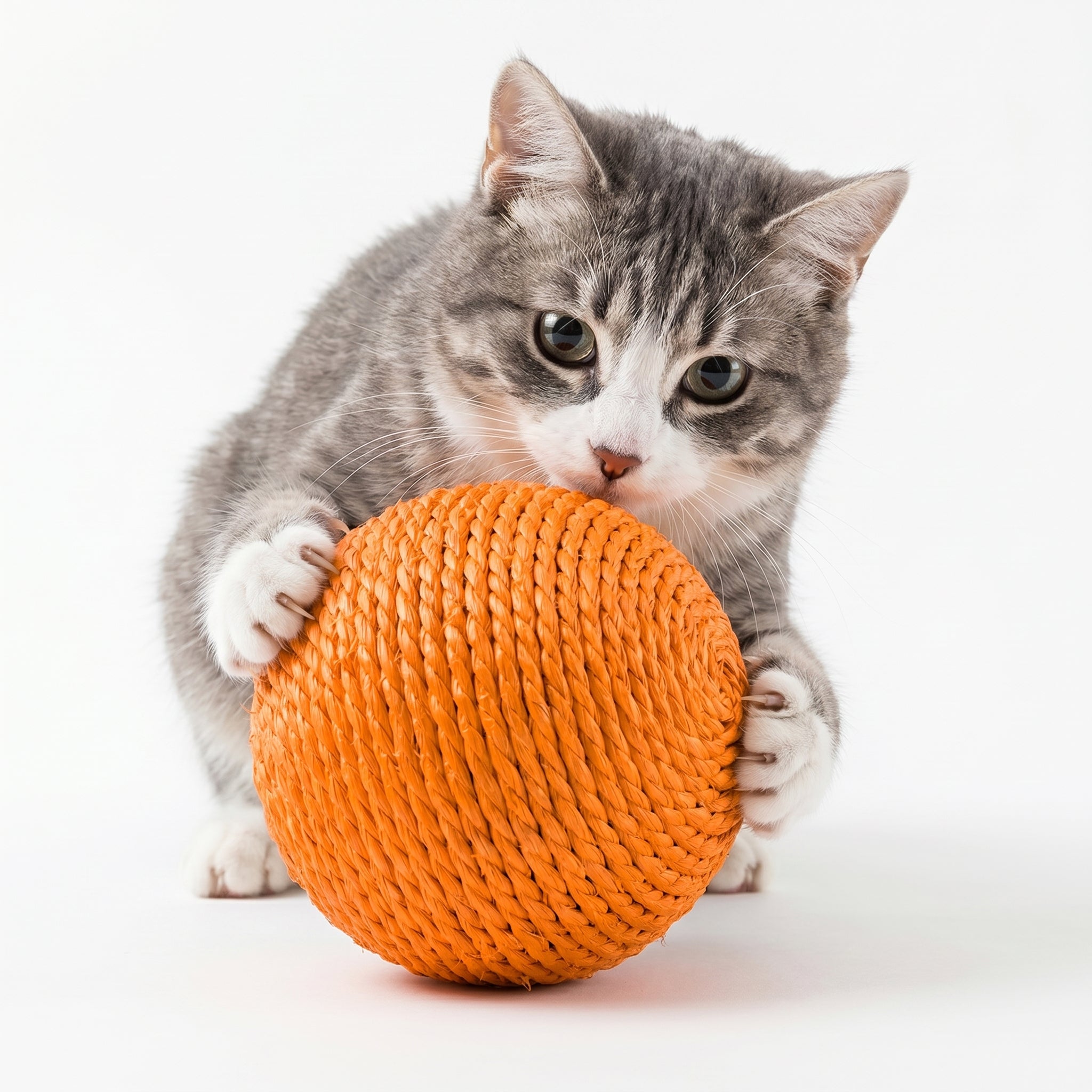 ScratchSphere-Natural Sisal Cat Scratch Ball — 10cm Interactive Claw Care Toy in 6 Colors
