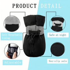 PawShield-Waterproof Anti-Slip Pet Boots — All-Weather Protective Shoes with Secure Drawstring Fit