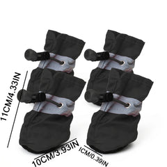 PawShield-Waterproof Anti-Slip Pet Boots — All-Weather Protective Shoes with Secure Drawstring Fit