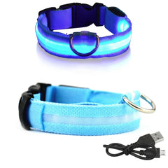 GlowGuard-LED Dog Safety Collar — Rechargeable Night Visibility Collar in 7 Vibrant Colors