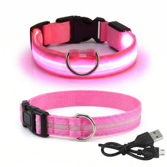 GlowGuard-LED Dog Safety Collar — Rechargeable Night Visibility Collar in 7 Vibrant Colors