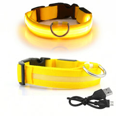 GlowGuard-LED Dog Safety Collar — Rechargeable Night Visibility Collar in 7 Vibrant Colors