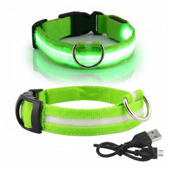 GlowGuard-LED Dog Safety Collar — Rechargeable Night Visibility Collar in 7 Vibrant Colors