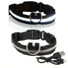 GlowGuard-LED Dog Safety Collar — Rechargeable Night Visibility Collar in 7 Vibrant Colors