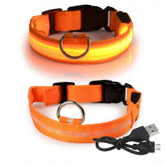 GlowGuard-LED Dog Safety Collar — Rechargeable Night Visibility Collar in 7 Vibrant Colors