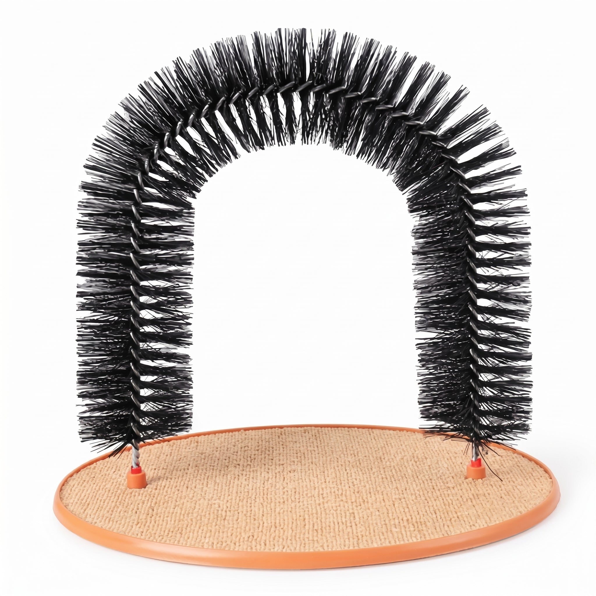 GroomArch — Self-Grooming Cat Arch Brush — Interactive Bristle Massage & Scratching Station with Sisal Base