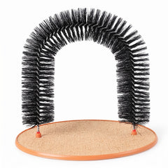 GroomArch — Self-Grooming Cat Arch Brush — Interactive Bristle Massage & Scratching Station with Sisal Base