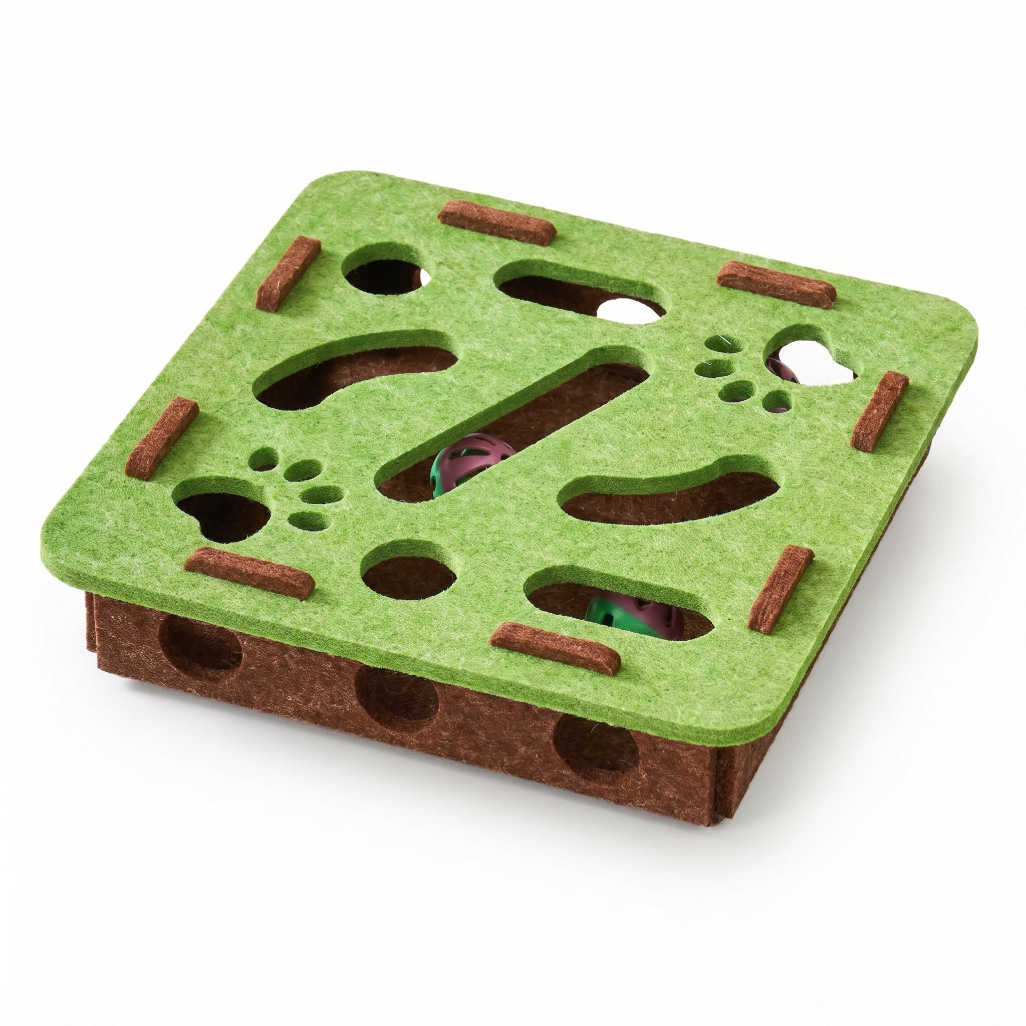 HuntMaze - Interactive Cat Puzzle Toy — Multi-Hole Chase & Capture Felt Activity Board for Indoor Cats