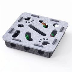 HuntMaze - Interactive Cat Puzzle Toy — Multi-Hole Chase & Capture Felt Activity Board for Indoor Cats