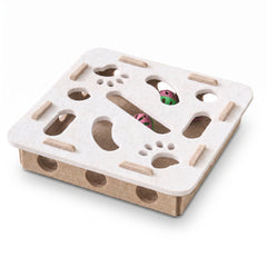 HuntMaze - Interactive Cat Puzzle Toy — Multi-Hole Chase & Capture Felt Activity Board for Indoor Cats